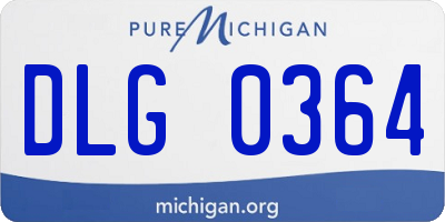 MI license plate DLG0364