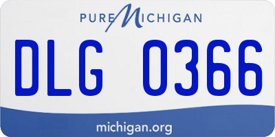 MI license plate DLG0366