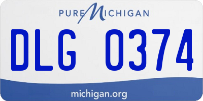 MI license plate DLG0374