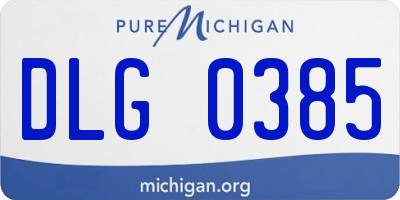 MI license plate DLG0385