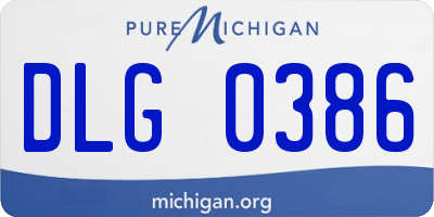 MI license plate DLG0386