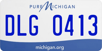 MI license plate DLG0413