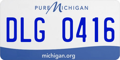 MI license plate DLG0416
