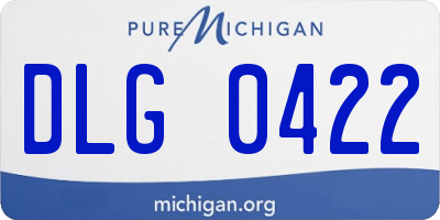 MI license plate DLG0422