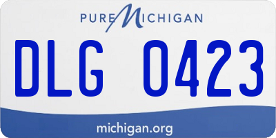 MI license plate DLG0423