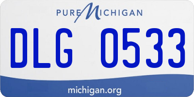 MI license plate DLG0533