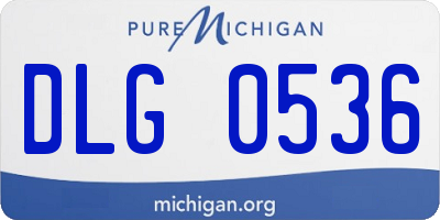 MI license plate DLG0536