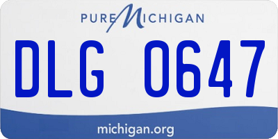 MI license plate DLG0647