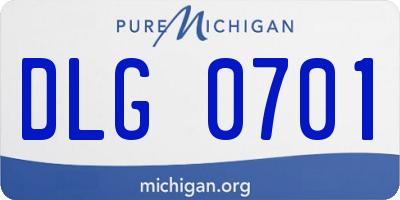 MI license plate DLG0701