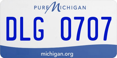 MI license plate DLG0707
