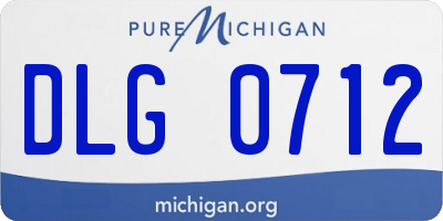 MI license plate DLG0712