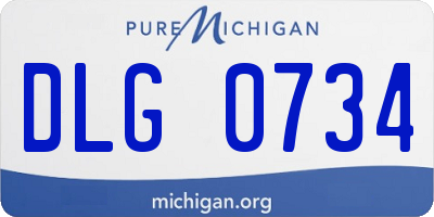 MI license plate DLG0734