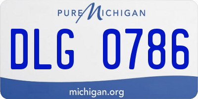 MI license plate DLG0786
