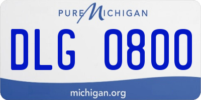 MI license plate DLG0800
