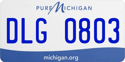 MI license plate DLG0803