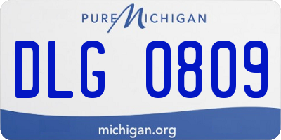 MI license plate DLG0809