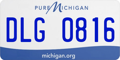 MI license plate DLG0816