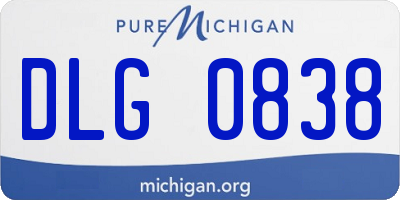 MI license plate DLG0838