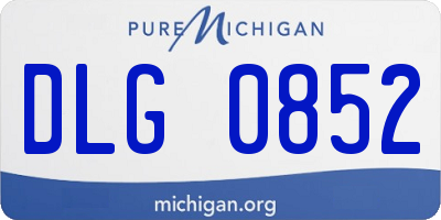 MI license plate DLG0852
