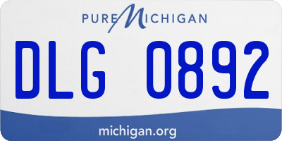 MI license plate DLG0892