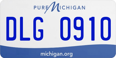 MI license plate DLG0910