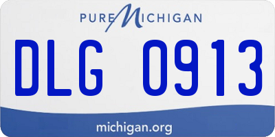 MI license plate DLG0913