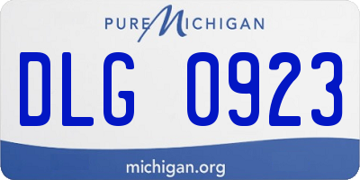 MI license plate DLG0923