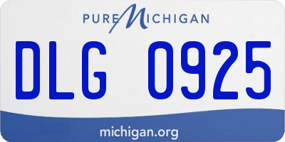 MI license plate DLG0925