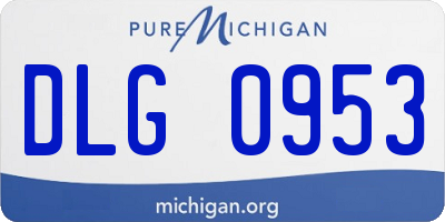 MI license plate DLG0953