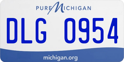 MI license plate DLG0954