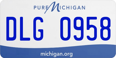 MI license plate DLG0958