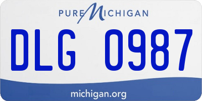 MI license plate DLG0987