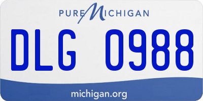 MI license plate DLG0988