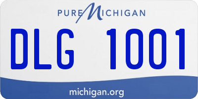 MI license plate DLG1001