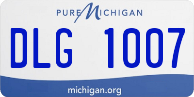 MI license plate DLG1007