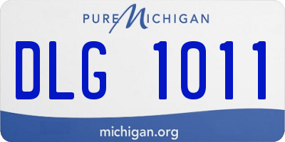 MI license plate DLG1011