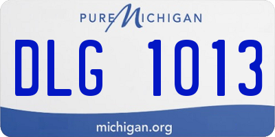 MI license plate DLG1013