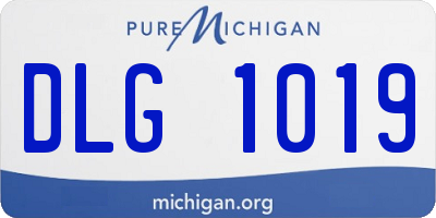 MI license plate DLG1019