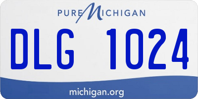 MI license plate DLG1024