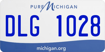 MI license plate DLG1028