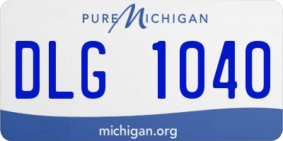 MI license plate DLG1040