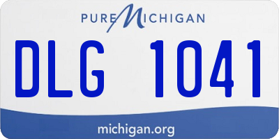 MI license plate DLG1041