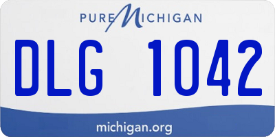 MI license plate DLG1042