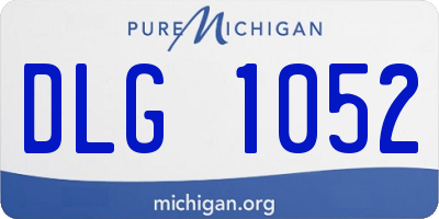 MI license plate DLG1052
