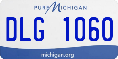 MI license plate DLG1060