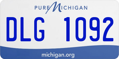 MI license plate DLG1092