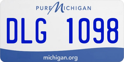 MI license plate DLG1098