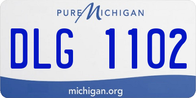MI license plate DLG1102