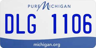 MI license plate DLG1106