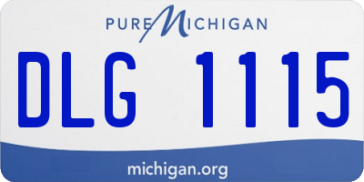 MI license plate DLG1115